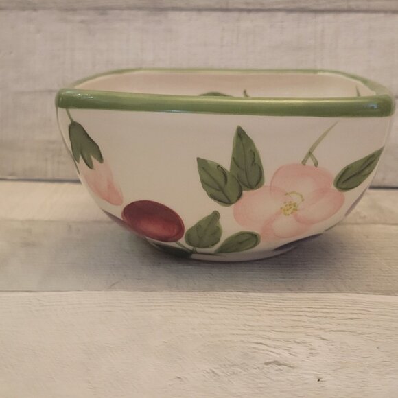 Tabletops Unlimited Sorbet Tropical Fruit Bowl Hand-Painted Ceramic With Cherry - Picture 2 of 6
